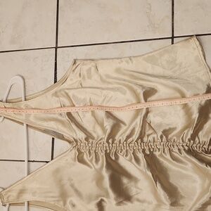 H&M top - rushed satin top beige sizes M,